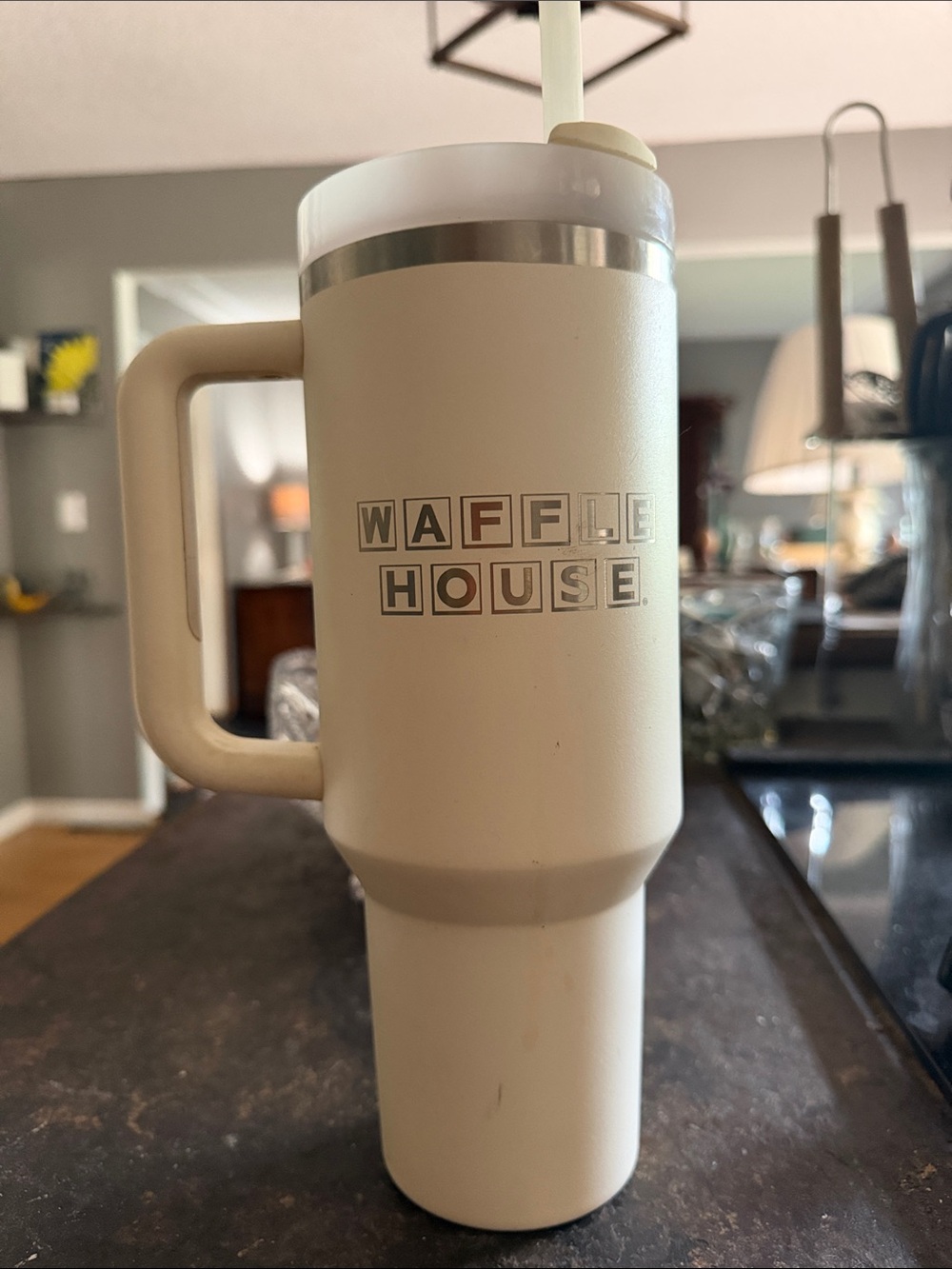 Stanley Cream Waffle House Insulated Travel Mug with Handle